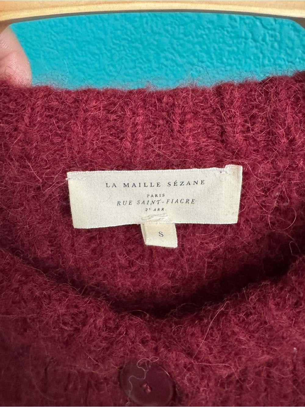 Sezane Emile Burgundy Cardigan - Picture 3 of 6